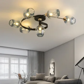 Nordic Minimalistický Moderní Železné Lampy v Obývacím Pokoji Moderní Led Skleněné Stropní Svítidlo s Jídelnou a pracovna, Ložnice