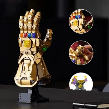 Avengers Film Thanos Zlato Nekonečno Rukavice Cihlové Model Micro Iron Man Rukavice Stavební Blok Sestaven Chlapec Hračky