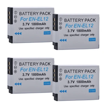 4ks EN-EL12 Baterie ENEL12 EN EL12 Li-ion Batteria pro Nikon CoolPix S610 S610c S620 S630 S710 S1000pj P300 P310 P330 S6200