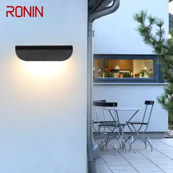 RONIN Moderní Nástěnné svítidlo v Jednoduchém Černém Stylu LED IP65 Vodotěsný Svícnu Světla Pro Venkovní a Krytý Balkon Schodech