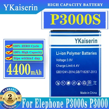 YKaiserin Pro Elephone P3000 Baterie s Velkou Kapacitou 4400mAh Li-ion Náhradní Baterie Pro elefonicky s pracovníkem služeb P3000+ P3000S Chytrý Telefon
