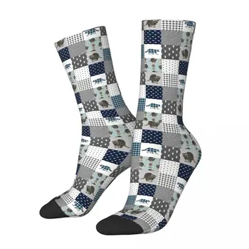 Zvíře Šachovnice Mýval Unisex Zimní Ponožky Hiking Ponožky Happy street stylu Bláznivé Ponožky